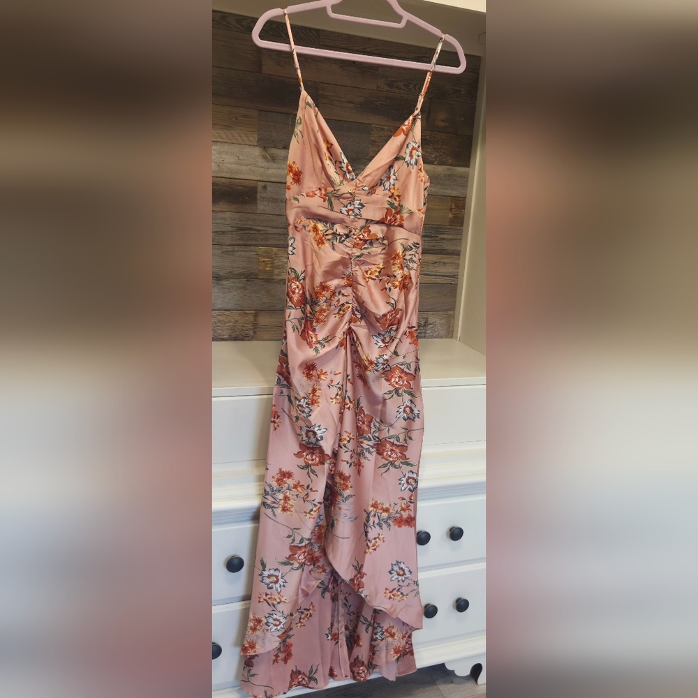 Lulus Floret Studios Mauve Floral Spaghetti Strap High- Low Sundress - Picture 8 of 10
